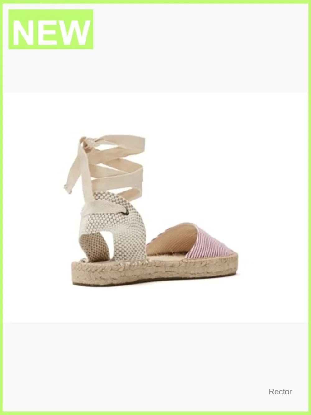 Espadrille Lace-Up Flats Women's Flat Sandals Tie-Up Jute Sole Handcrafted